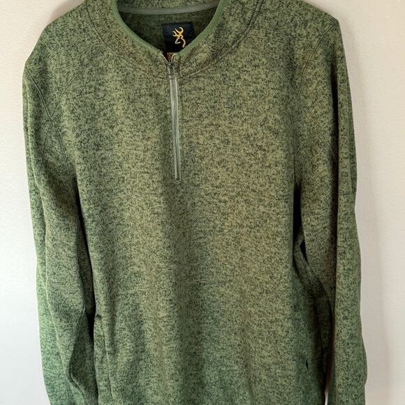 Browning Green Pullover 1/4 zip XXL - Picture 1 of 4